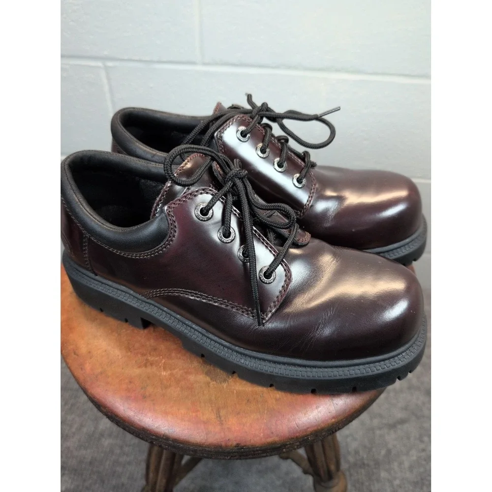 SKECHERS Leather Upper Balance Men's Size 12 Brown Round Toe